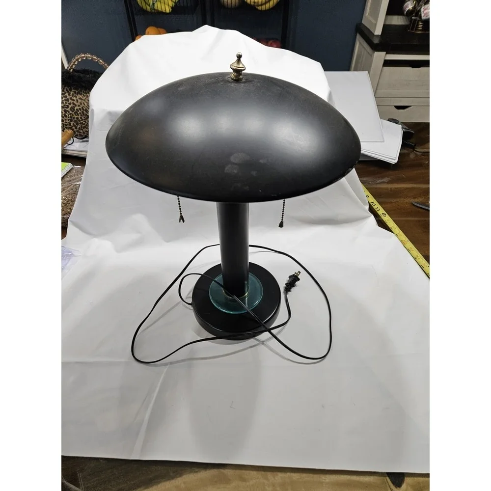 Vintage 80s 90s Memphis Design Post Mid Century Modern mushroom Pull Cord lamp